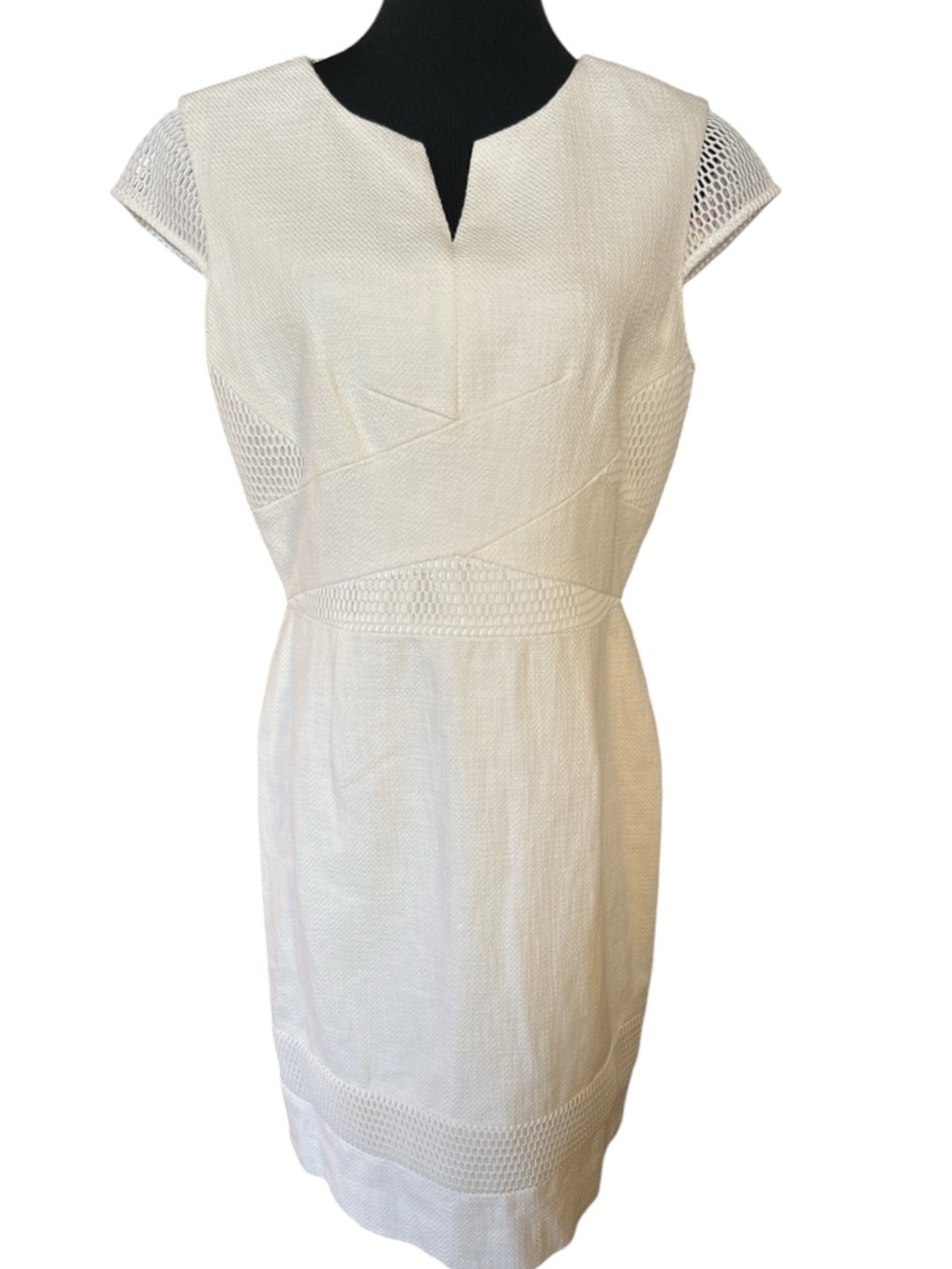 Antonio Melani Aysha Dress Ivory Size 12 Textured Mesh Sheath NWT $159